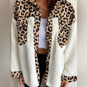 New - Leopard Sherpa Shacket